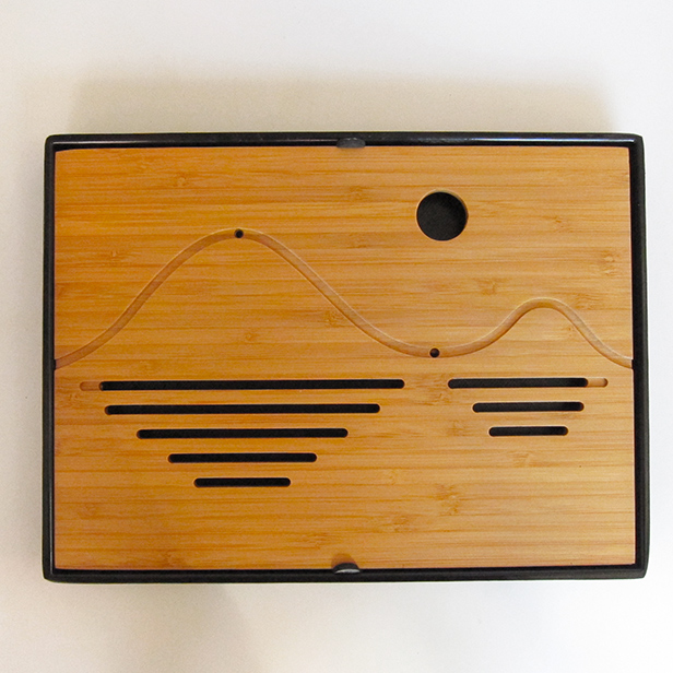 中国茶器【軽量薄型茶盤Ｔ23b(ブラック) １個】