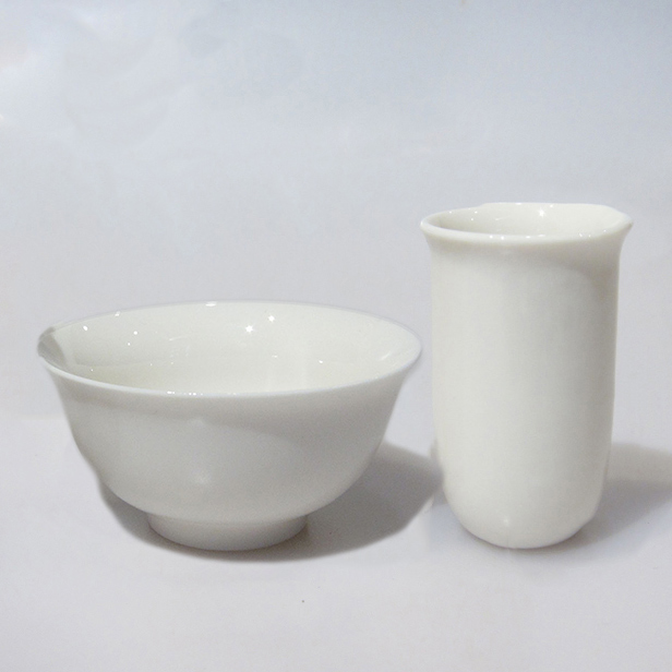 中国茶器【特大品茗杯・聞香杯白磁セット １セット】