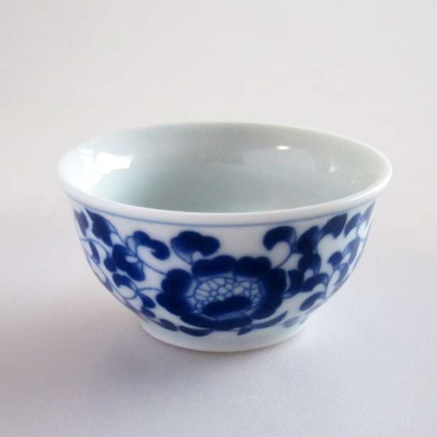 中国茶器【青花唐草品茗杯Ｂ級グレード　1個】